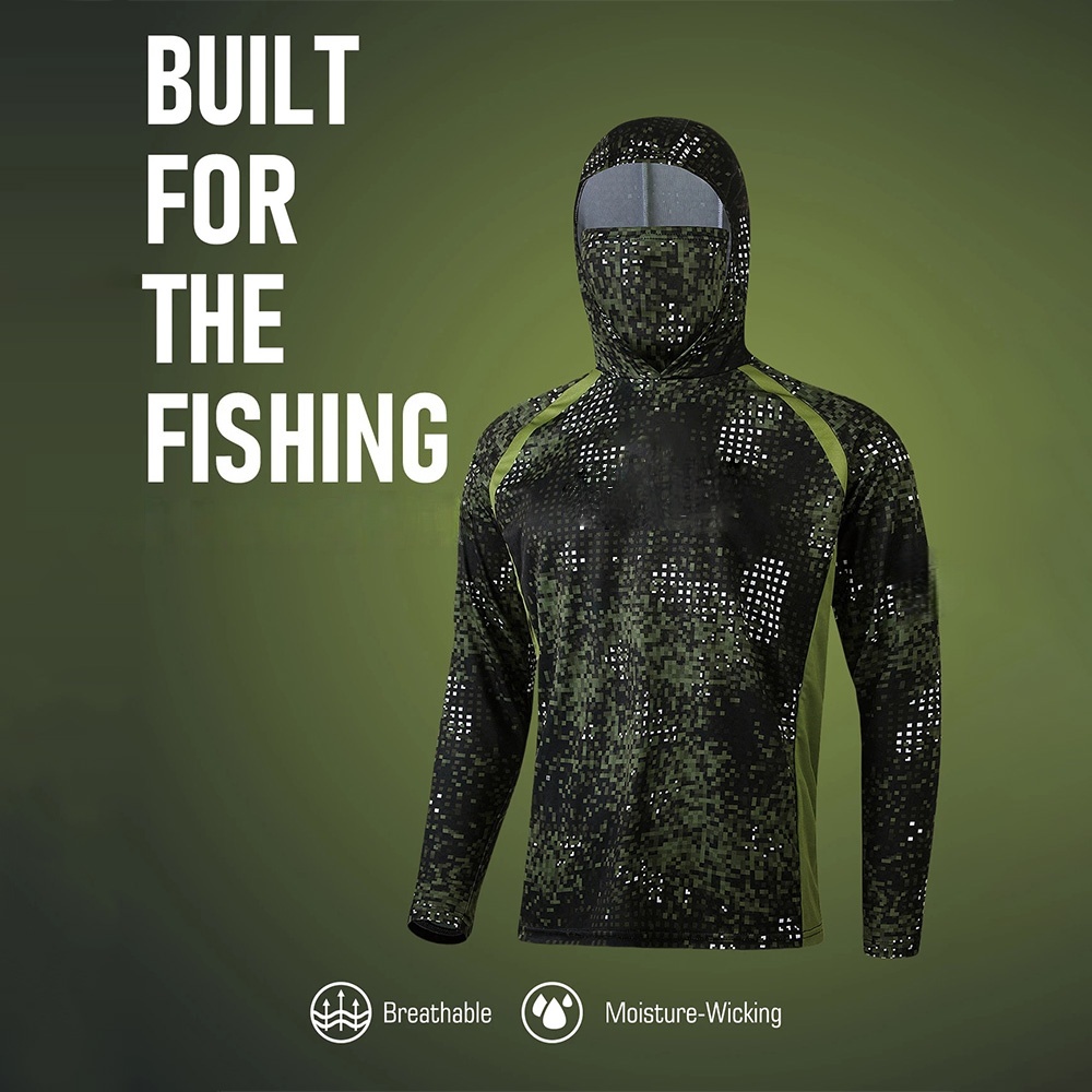 Fishing Shirt Uv Protection - MALFC Visserijkleding Heren Hoodie Visserijshirt Lange