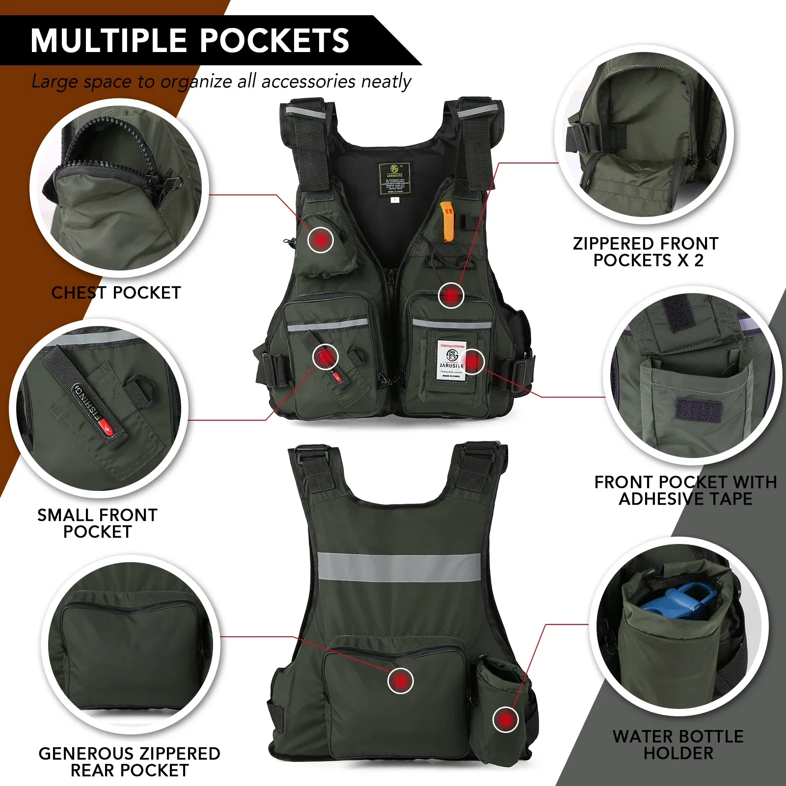 Fishing Jacket Waterproof - 2026 Volwassenen Lure Life Jacket Rock