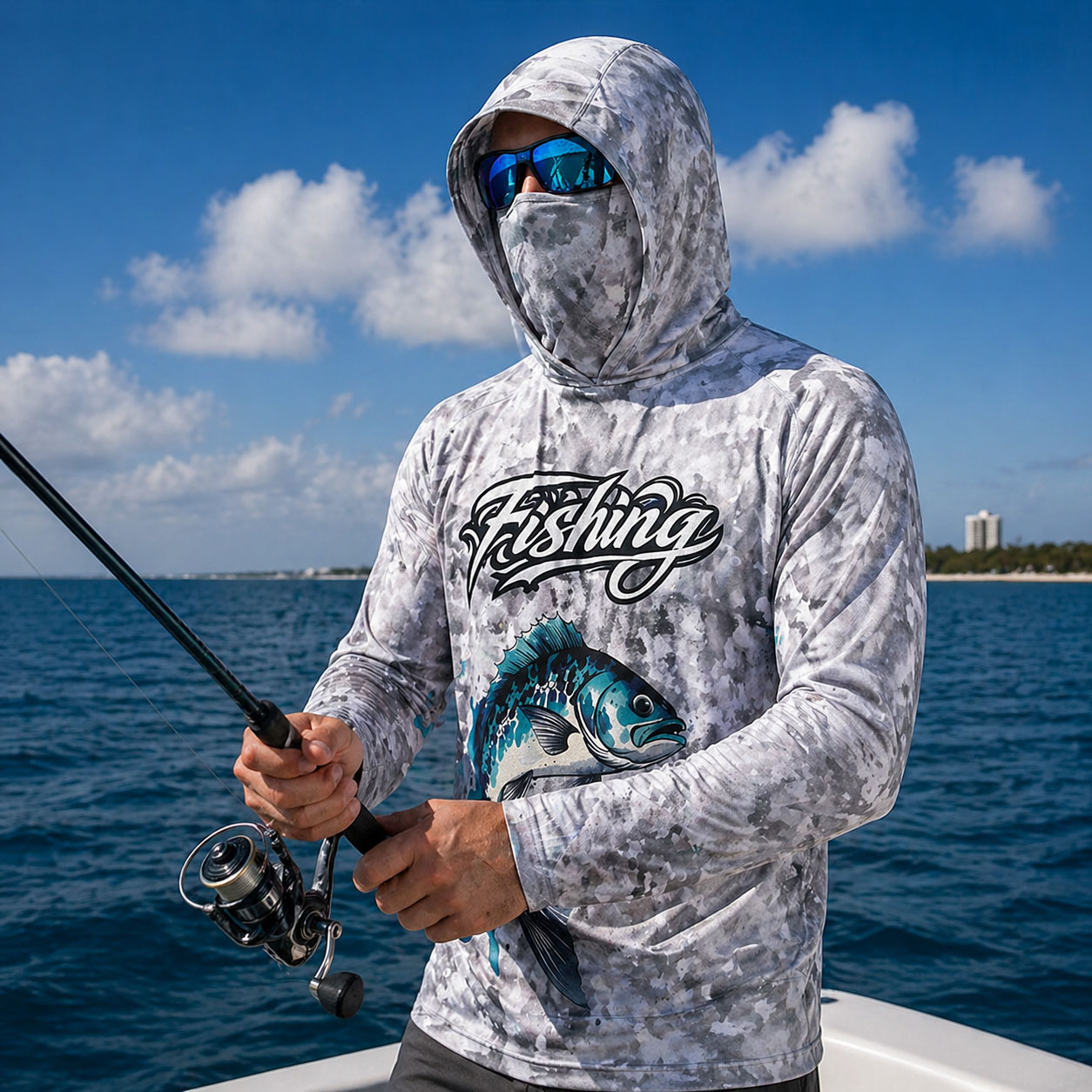 Visserijshirt met capuchon Her - Fishing Mask Sun Protection recensie en prijs